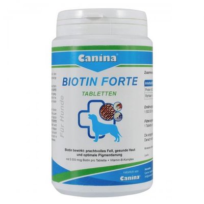 Витамины Canina Biotin Forte Tabletten для собак, интенсивный курс для шерсти, 200 г (60 табл) 101108 AD_pause фото