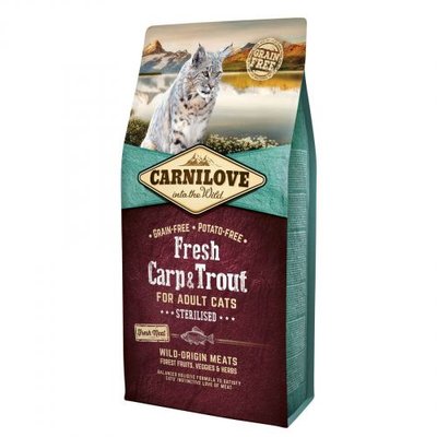 Сухий корм Carnilove Fresh Carp & Trout для стерилізованих котів, риба, 6 кг 170878/7465 фото