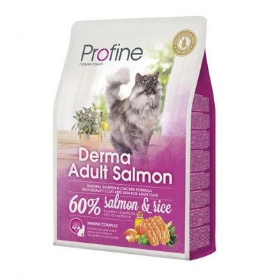 Сухой корм Profine Derma для взрослых длинношерстных кошек, с лососем и рисом, 2 кг 170572/7763 фото