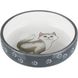 Миска Trixie для котів коротконосих порід, керамічна, 15 см, 300 мл (сіра/біла) 24784 фото 1