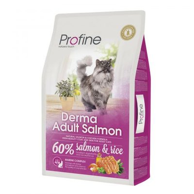 Сухой корм Profine Derma для взрослых длинношерстных кошек, с лососем и рисом, 10 кг 170573/7770 фото