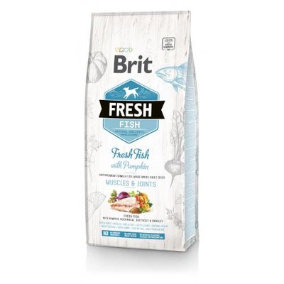 Сухий корм Brit Fresh для дорослих собак великих порід, для м'язів та суглобів, з рибою та гарбузом, 12 кг 170993/530779 фото