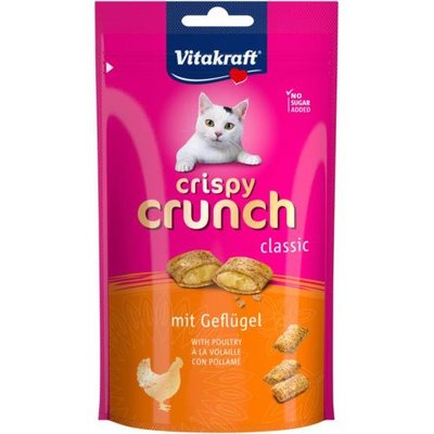 Хрусткі подушечки Vitakraft Crispy Crunch для котів, з м’ясом птахів, 60 г 28814 фото