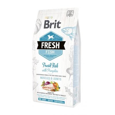 Сухий корм Brit Fresh для дорослих собак великих порід, для м'язів та суглобів, з рибою та гарбузом, 2,5 кг 170994/0786 фото