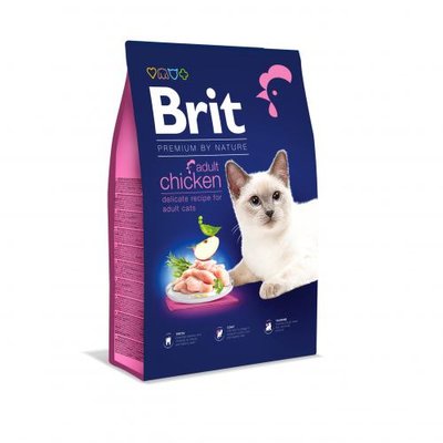 Сухий корм Brit Premium Cat by Nature Adult Chicken для котів, з куркою, 8 кг 171867 фото