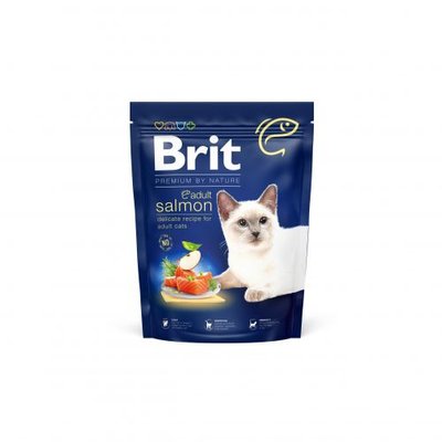 Сухий корм Brit Premium Cat by Nature Adult Salmon для котів, з лососем, 300 г 171844 фото