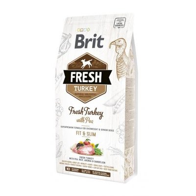 Сухий корм Brit Fresh для дорослих собак, із зайвою вагою, похилого віку, з індичкою та горохом, 2,5 кг 170996/0809 фото