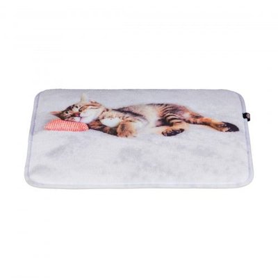 Лежак Trixie Nani для котів, плюшевий, з кішкою, 40х30 см (сірий) 37126 фото