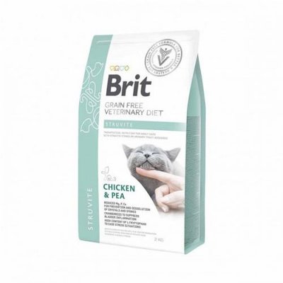 Сухий корм Brit GF VetDiet Cat Struvite для котів, при сечокам'яній хворобі, з куркою та горохом, 2 кг 170954/528271 фото