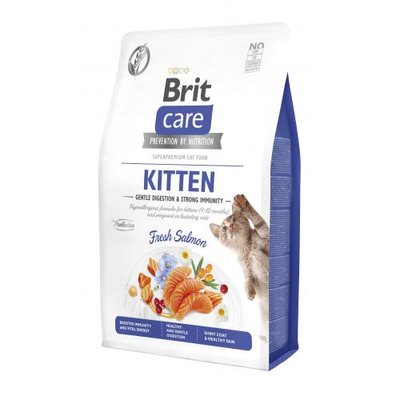 Сухий корм Brit Care Cat by Nutrition Kitten Gentle Digestion Strong Immunity для кошенят, з лососем, 2 кг 172542 фото