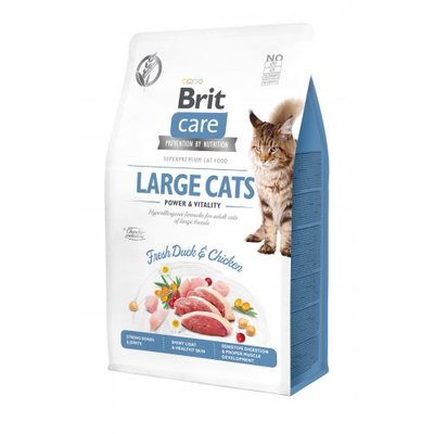 Сухий корм Brit Care Cat GF Large Power & Vitality для котів великих порід, качка та курка, 400 г 171311 фото