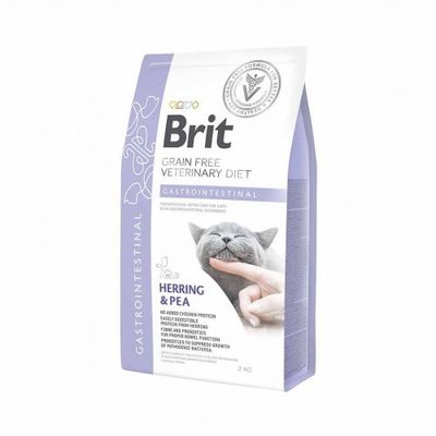 Сухой корм Brit GF VetDiet Cat Gastrointestinal для кошек, при нарушениях пищеварения, с сельдью, лососем, яйцом и горохом, 2 кг 170963/528424 фото
