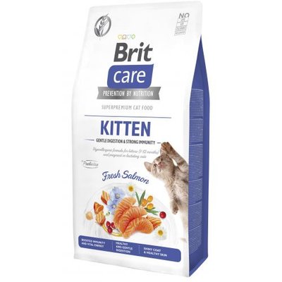 Сухий корм Brit Care Cat by Nutrition Kitten Gentle Digestion Strong Immunity для кошенят, з лососем, 7 кг 172543 фото