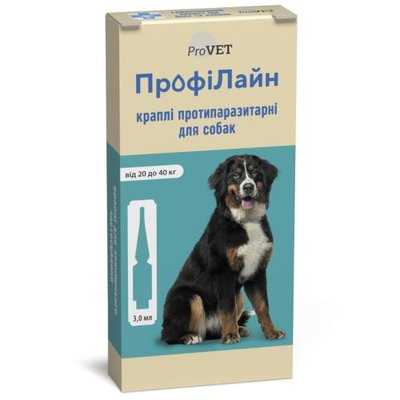 Краплі на холку ProVET «Профілайн» для собак 20-40 кг, 4 піпетки (інсектоакарицид) PR240993_1уп.(4пип) фото
