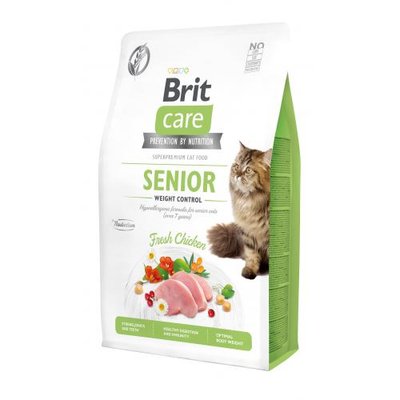 Сухий корм Brit Care Cat GF Senior Weight Control для котів похилого віку з надмірною вагою, курка, 2 кг 171314 фото