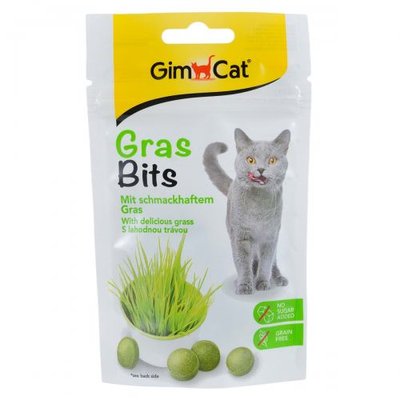 Лакомство GimCat GrasBits для кошек, таблетки с травой, 65 шт, 40 г G-417653/417271 фото