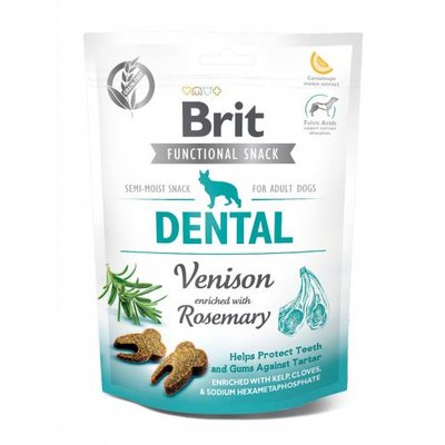 Функціональні ласощі Brit Care Dental оленина з розмарином для собак, 150 г 111418/9949 фото