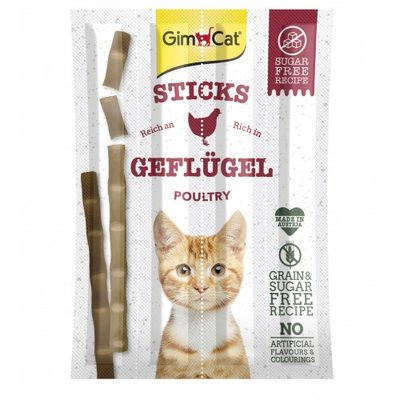 Лакомство GimCat для кошек, палочки с мясом птицы, 4 шт по 5 г G-400761 фото