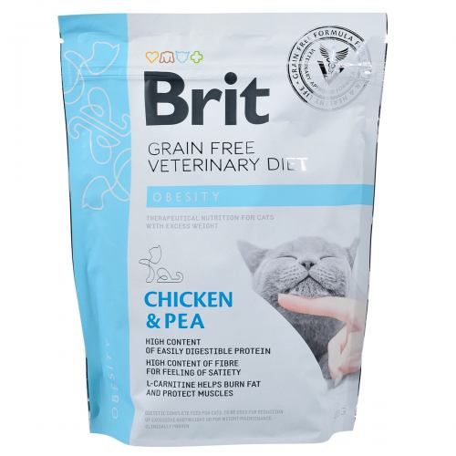 Сухий корм Brit GF VetDiet Cat Obesity для котів, при зайвій вазі та ожирінні, з куркою та горохом, 400 г 170967/528486 фото