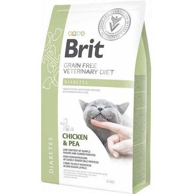 Сухой корм Brit GF VetDiets Cat Diabetes для кошек, при сахарном диабете, с курицей и горохом, 2 кг 170969/528523 фото