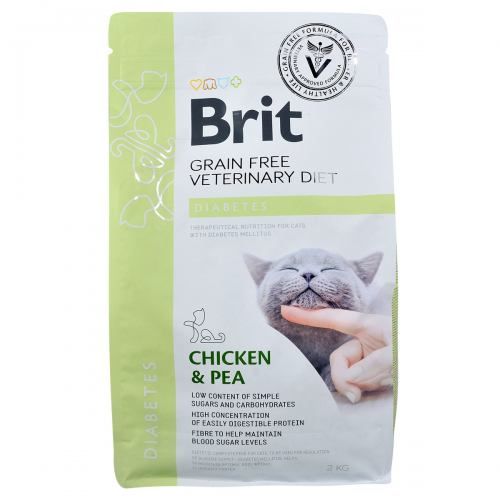 Сухий корм Brit GF VetDiet Cat Diabetes для котів, при цукровому діабеті, з куркою та горохом, 2 кг 170969/528523 фото