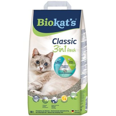 Наповнювач Biokats Classic Fresh 3in1 для котячого туалету, бентонітовий, 18 л G-613796 фото