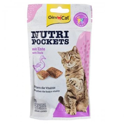 Вітамінні ласощі GimCat Nutri Pockets для котів, качка та мультивітамін, 60 г G-419220/419312 фото