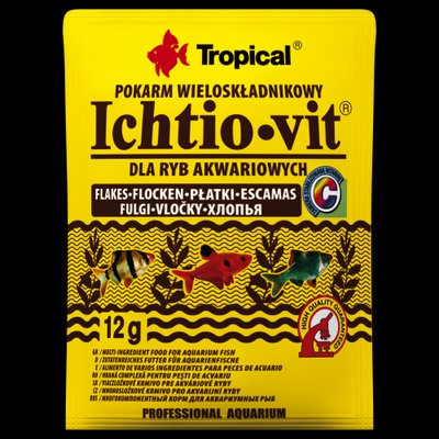 Сухой корм Tropical Ichtio-Vit для всех аквариумных рыб, 12 г (хлопья) 1111117072 фото