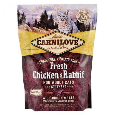 Сухий корм Carnilove Fresh Chicken & Rabbit для дорослих котів, курка та кролик, 400 г 170873/7373 фото