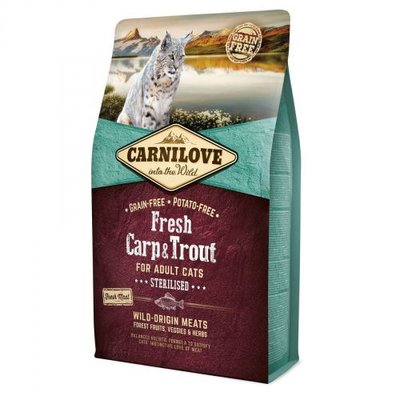 Сухий корм Carnilove Fresh Carp & Trout для стерилізованих котів, риба, 2 кг 170877/7441 фото