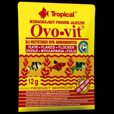 Сухий корм Tropical Ovo-Vit для всіх акваріумних риб, 12 г (пластівці) 1111113194 фото