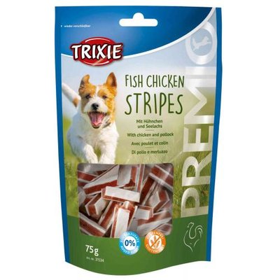 Ласощі Trixie Premio Stripes Chicken для собак, курка/риба, 75 г 31534 фото