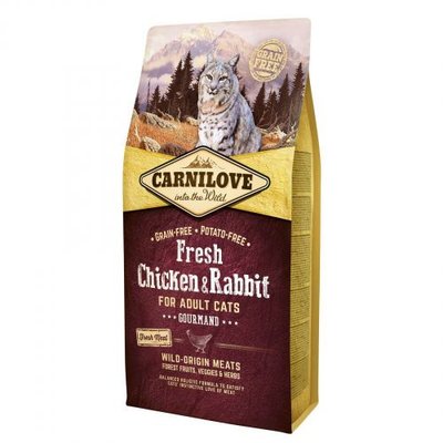 Сухий корм Carnilove Fresh Chicken & Rabbit для дорослих котів, курка та кролик, 6 кг 170875/7410 фото