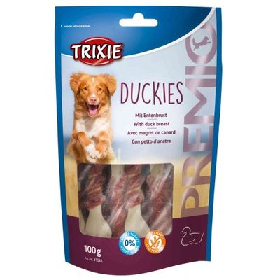 Ласощі Trixie Premio Duckies для собак, кальцієві кісточки з качкою, 100 г 31538 фото