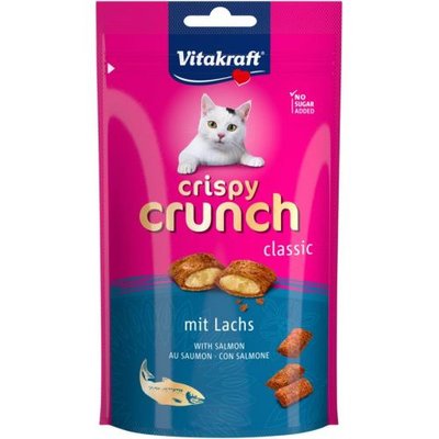 Подушечки Vitakraft Crispy Crunch для котів, з лососем, 60 г 28815 фото