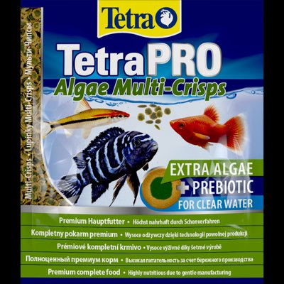 Корм Tetra PRO Algae Multi-Crisps для травоядных рыб, с овощами, 12 г (чипсы) 1111114141 фото