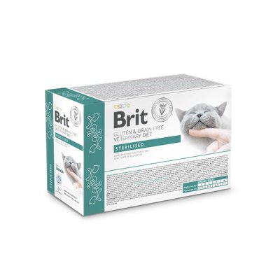 Корм влажный для кошек Brit GF VetDiet Care Sterilised с лососем, 12 x 85 г 1111180644 фото