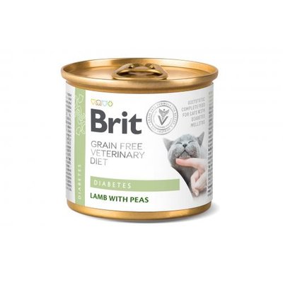 Влажный корм Brit GF VetDiet Diabetes для кошек, при сахарном диабете, с ягненком и горохом, 200 г 1111168652 фото